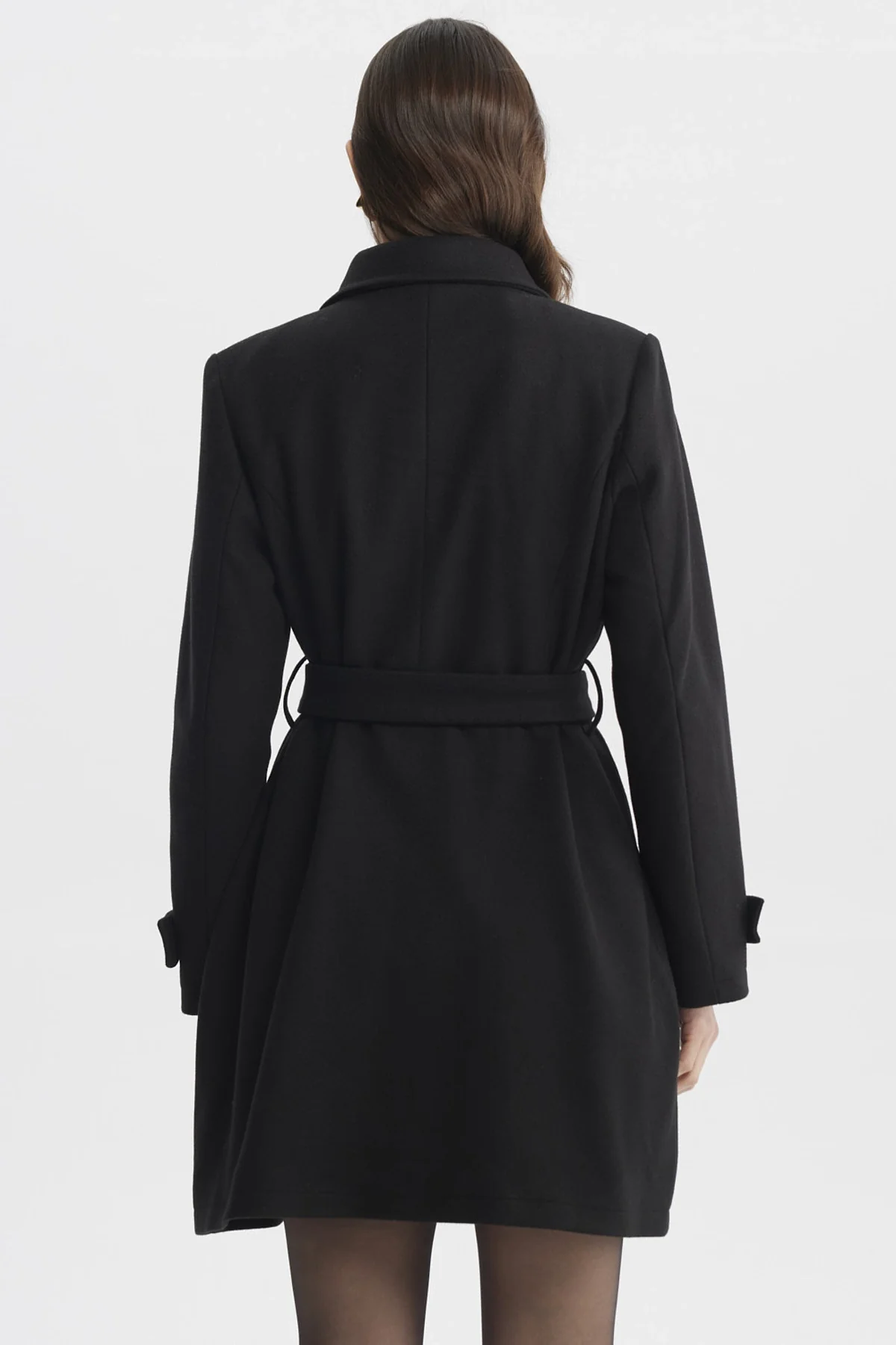 Abrigo Mujer Slim Cuello Camisero Negro - Image 3