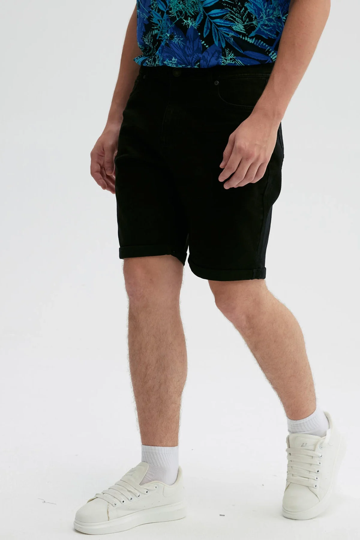 Bermuda Hombre Básica Roll Up Negro - Image 3