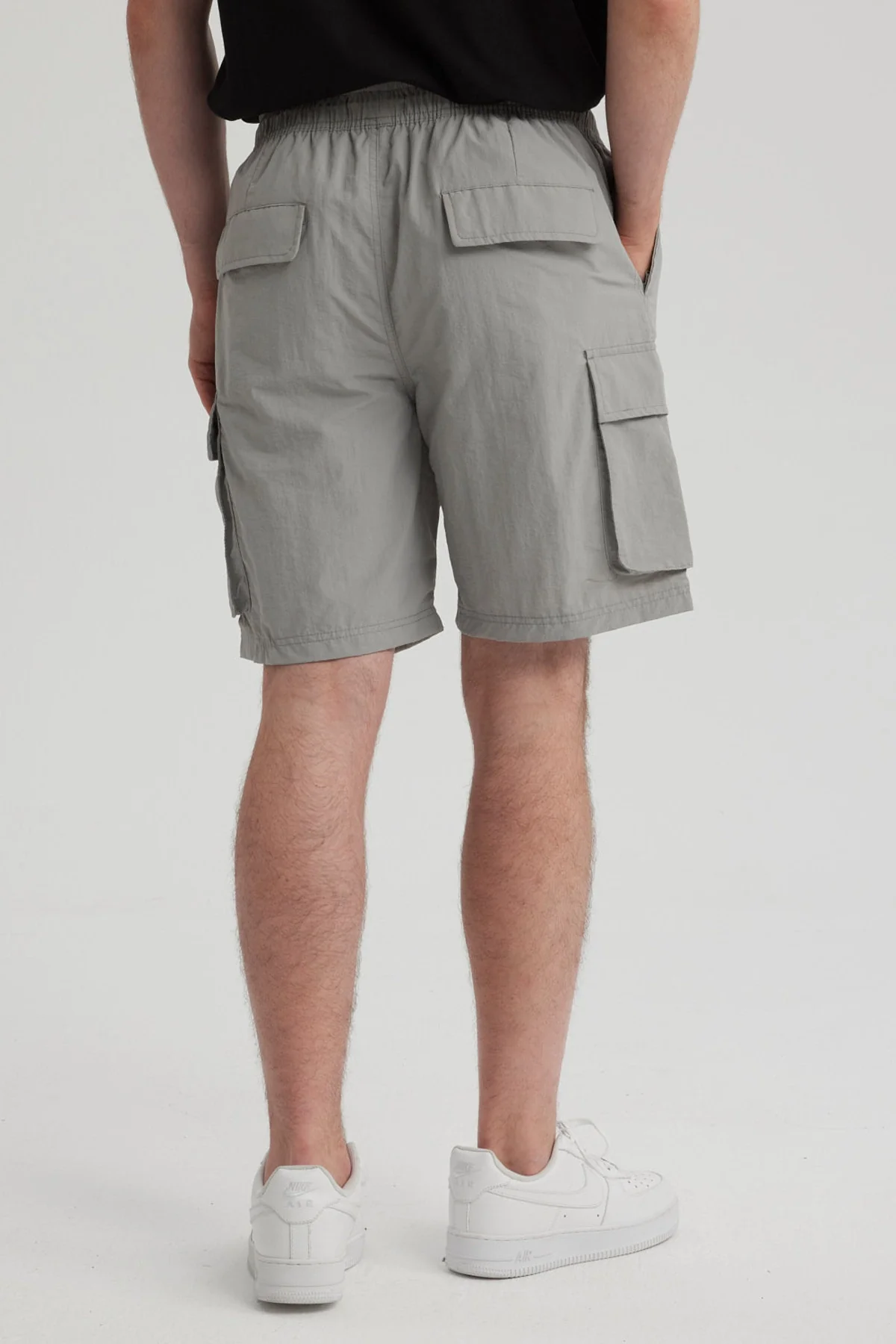 Bermuda Hombre Cargo Nylon Gris - Image 3