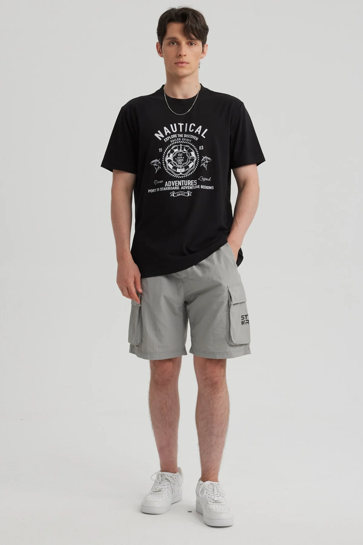 Bermuda Hombre Cargo Nylon Gris - Image 4