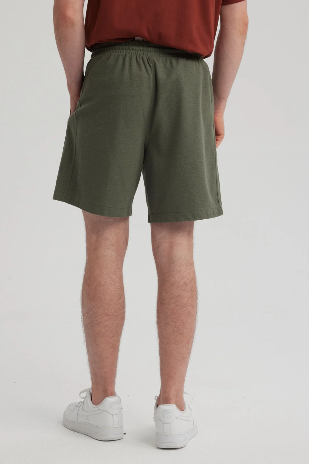 Bermuda Hombre Textura Liso Verde Militar - Image 3