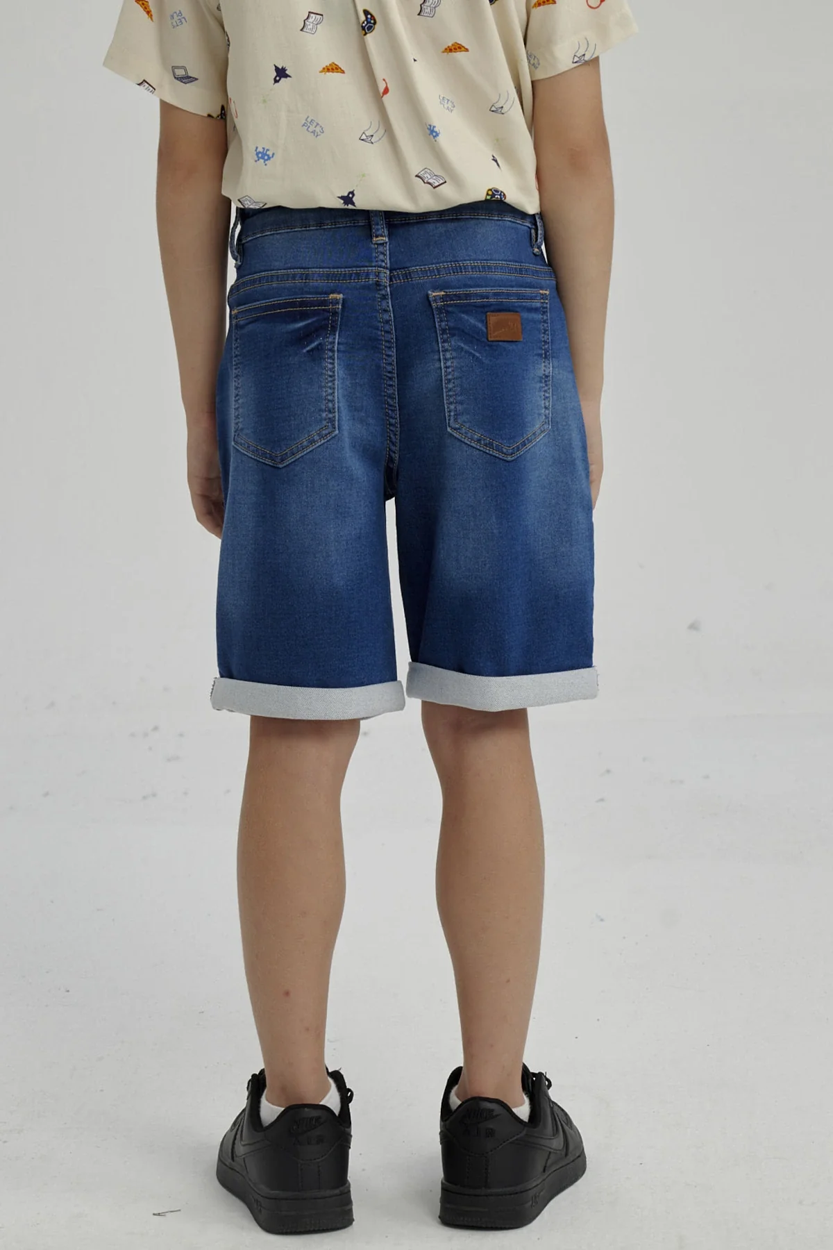 Bermuda Niño Básico Denim Azul - Image 3