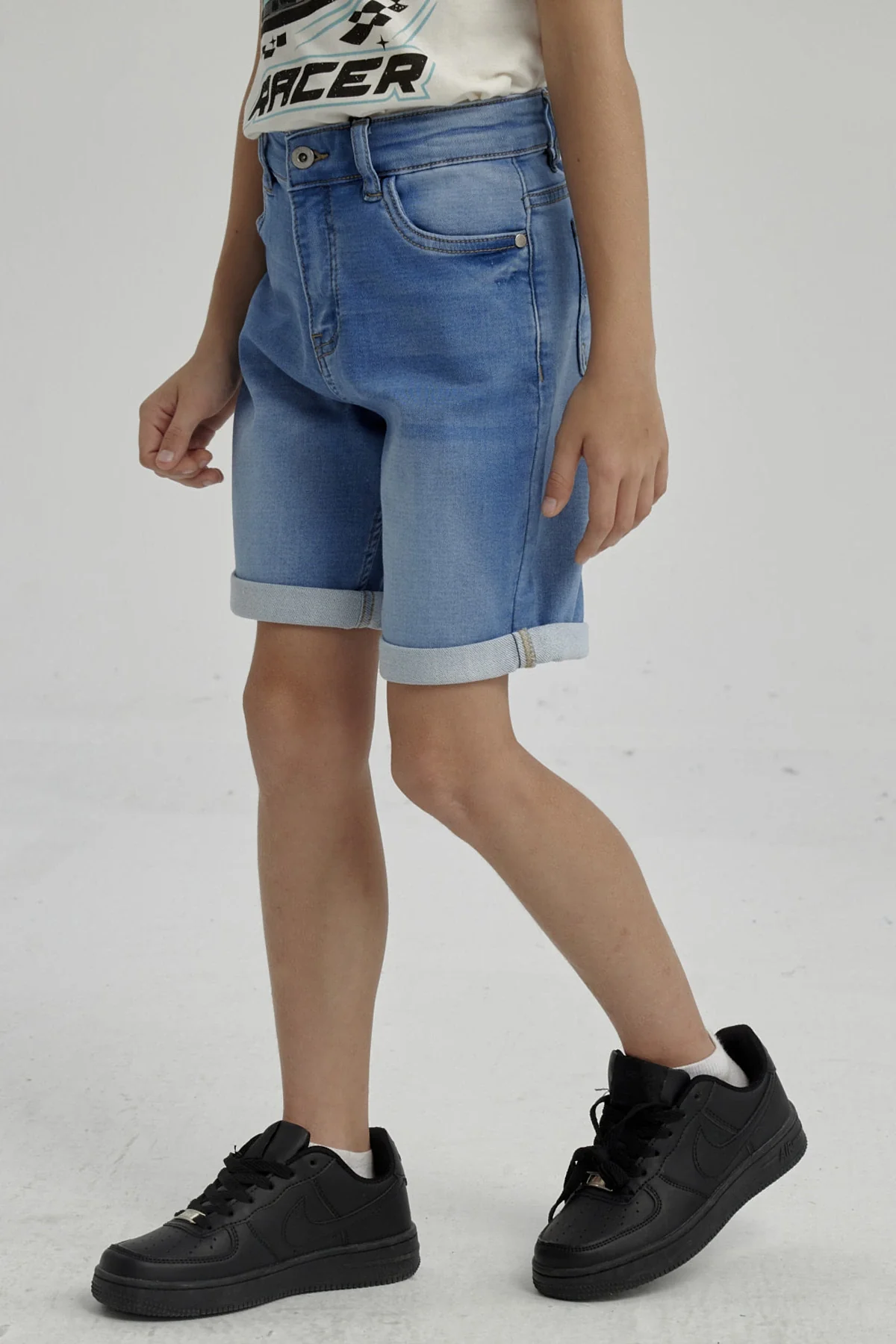 Bermuda Niño Básico Denim Celeste - Image 2