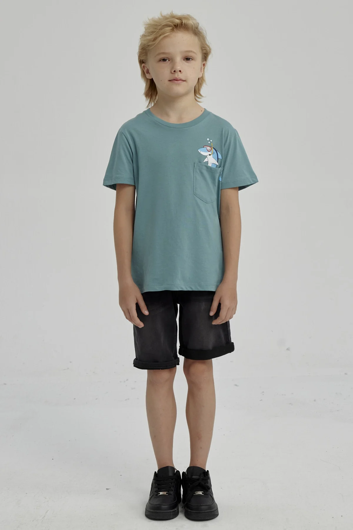 Bermuda Niño Básico Denim Negro - Image 4