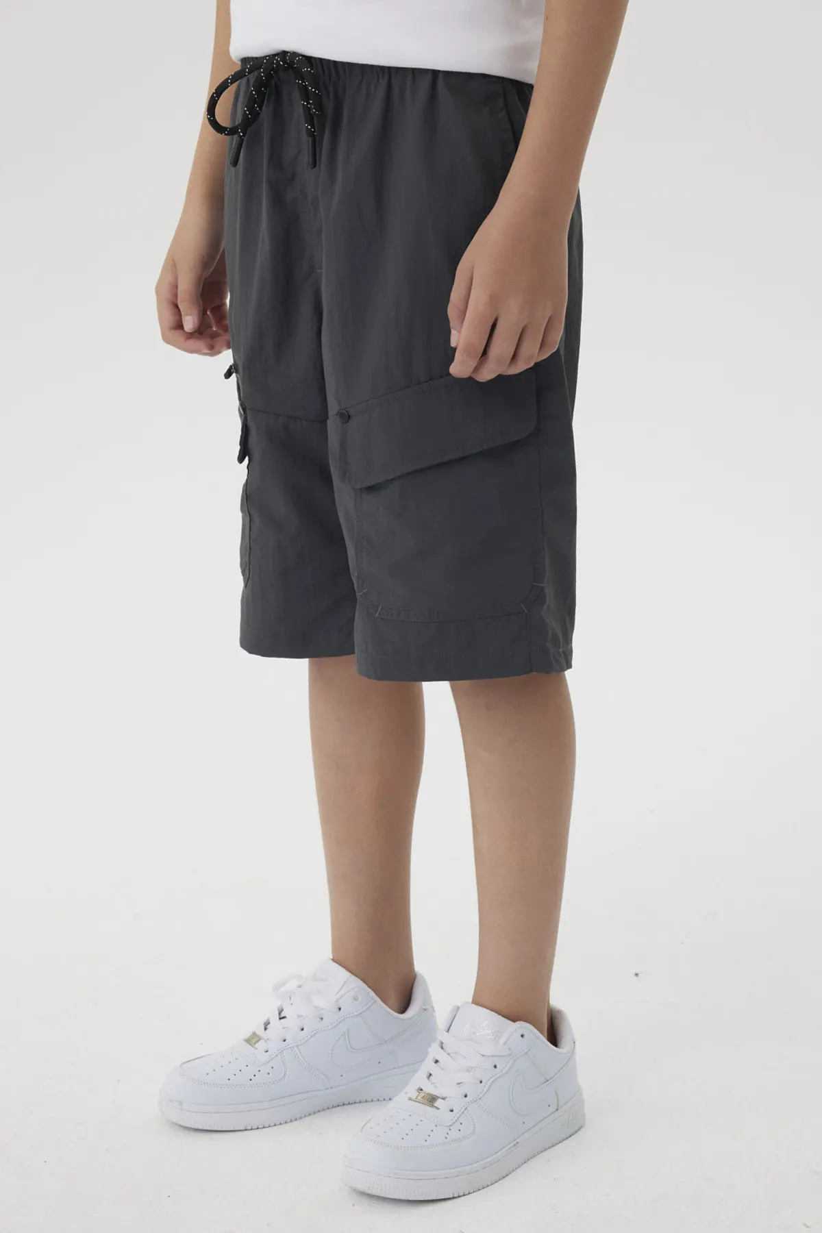 Bermuda Niño Cargo Nylon Marengo - Image 2