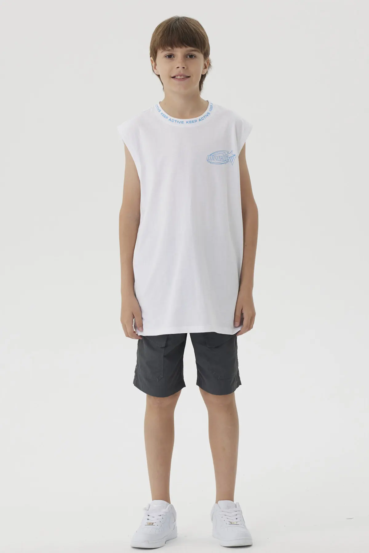Bermuda Niño Cargo Nylon Marengo - Image 4