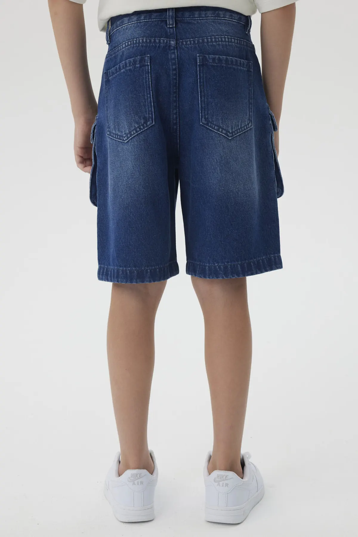 Bermuda Niño Denim Cargo Azul - Image 3