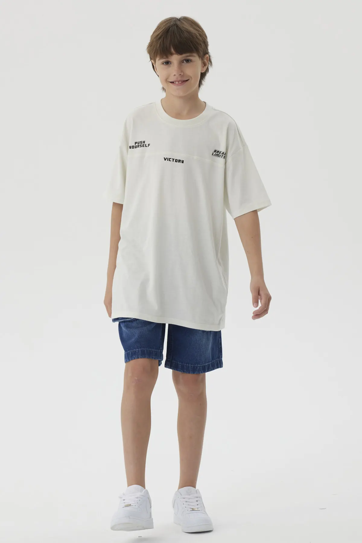 Bermuda Niño Denim Cargo Azul - Image 4