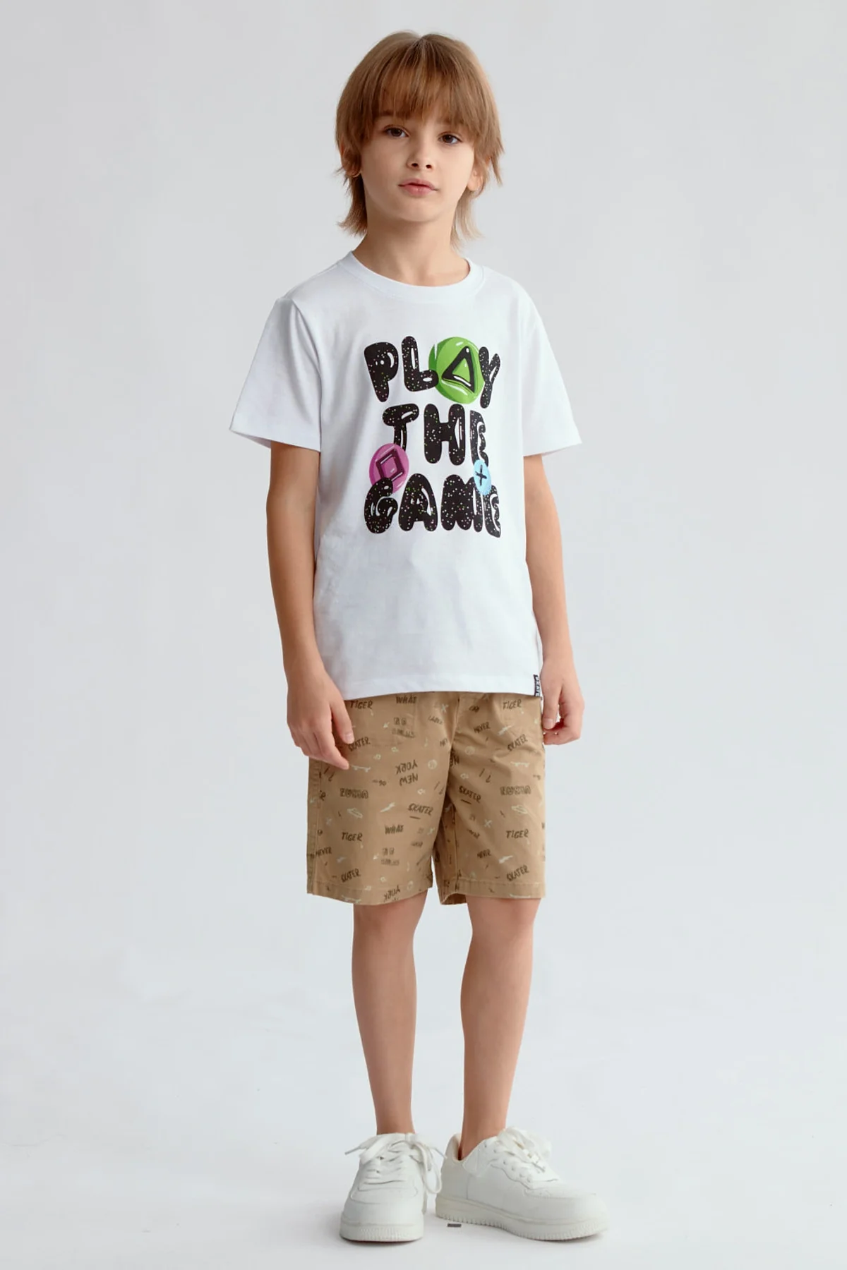 Bermuda Niño Gabardina Básica Kaki - Image 4