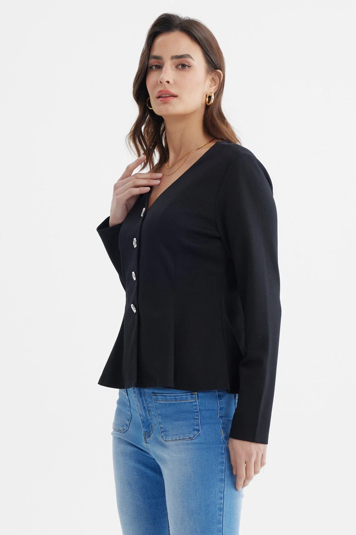 Blazer Mujer Ajustado Negro - Image 2