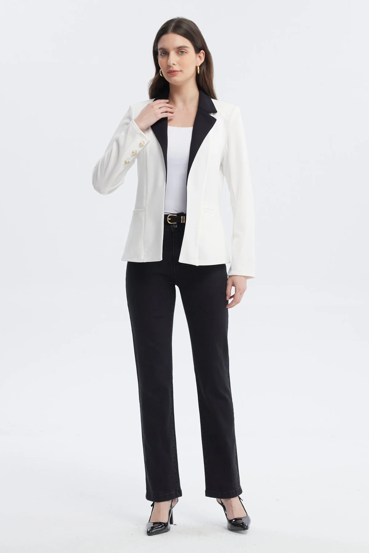 Blazer Mujer Contraste Crudo - Image 4
