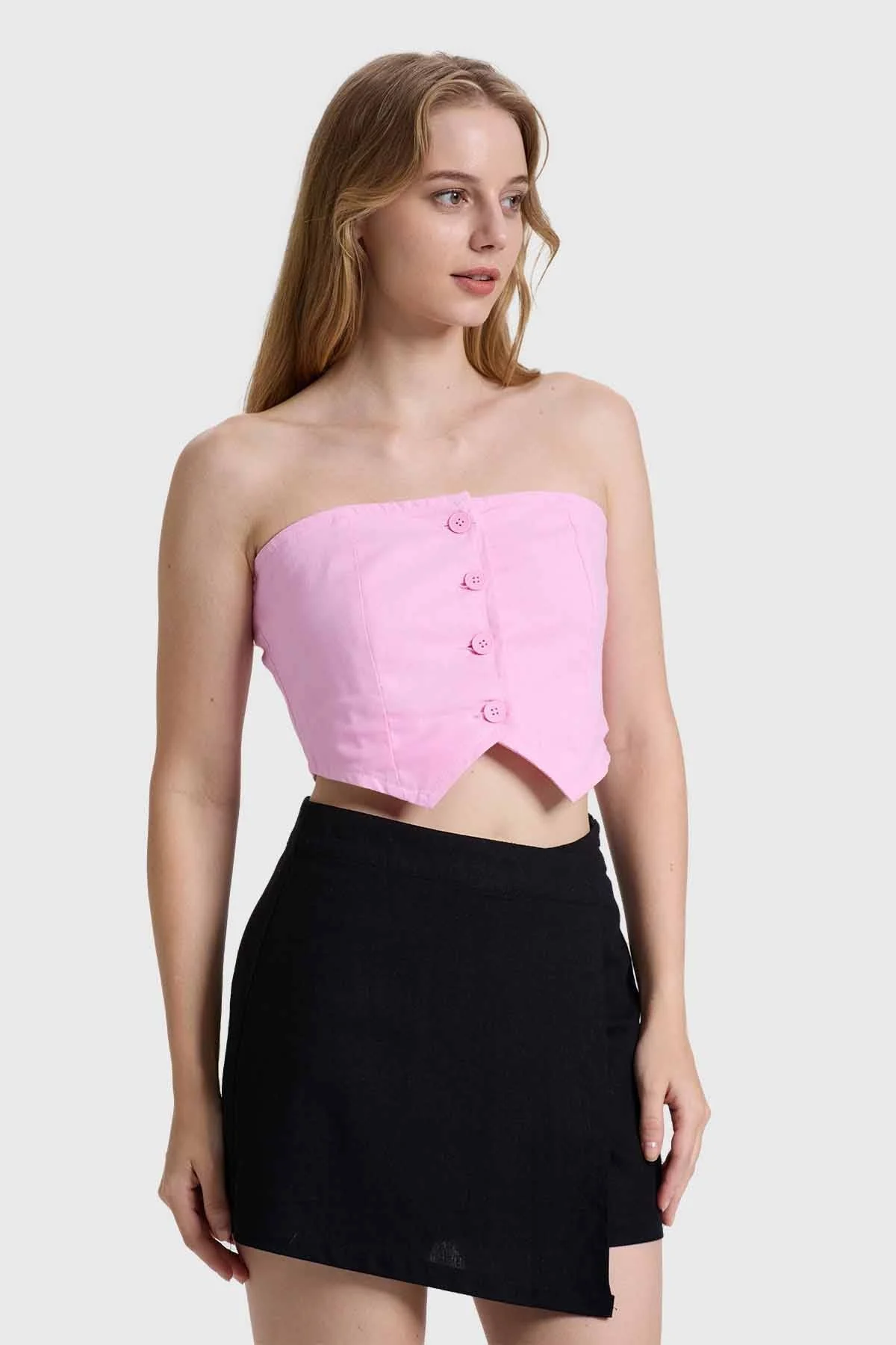Blazer Mujer Strapless Rosado - Image 2