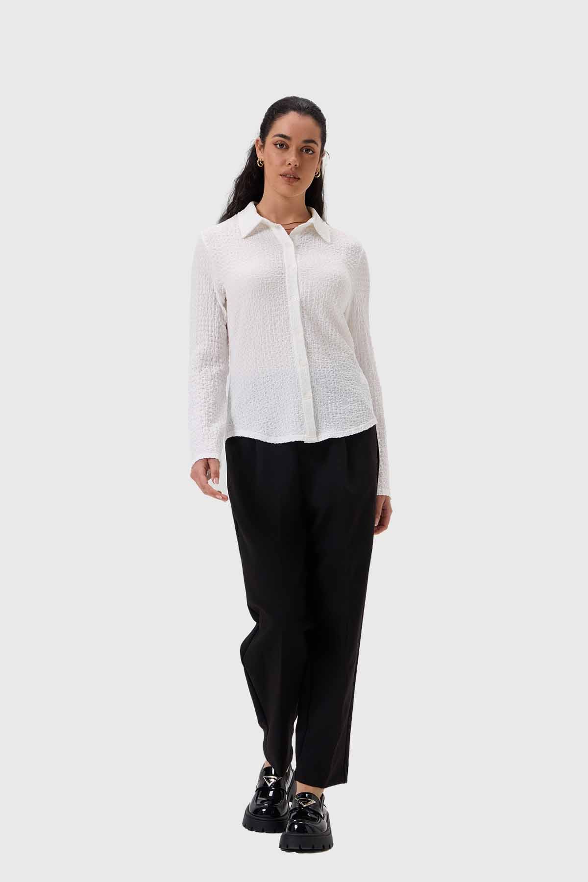 Blusa Mujer Abotonada Blanco - Image 4