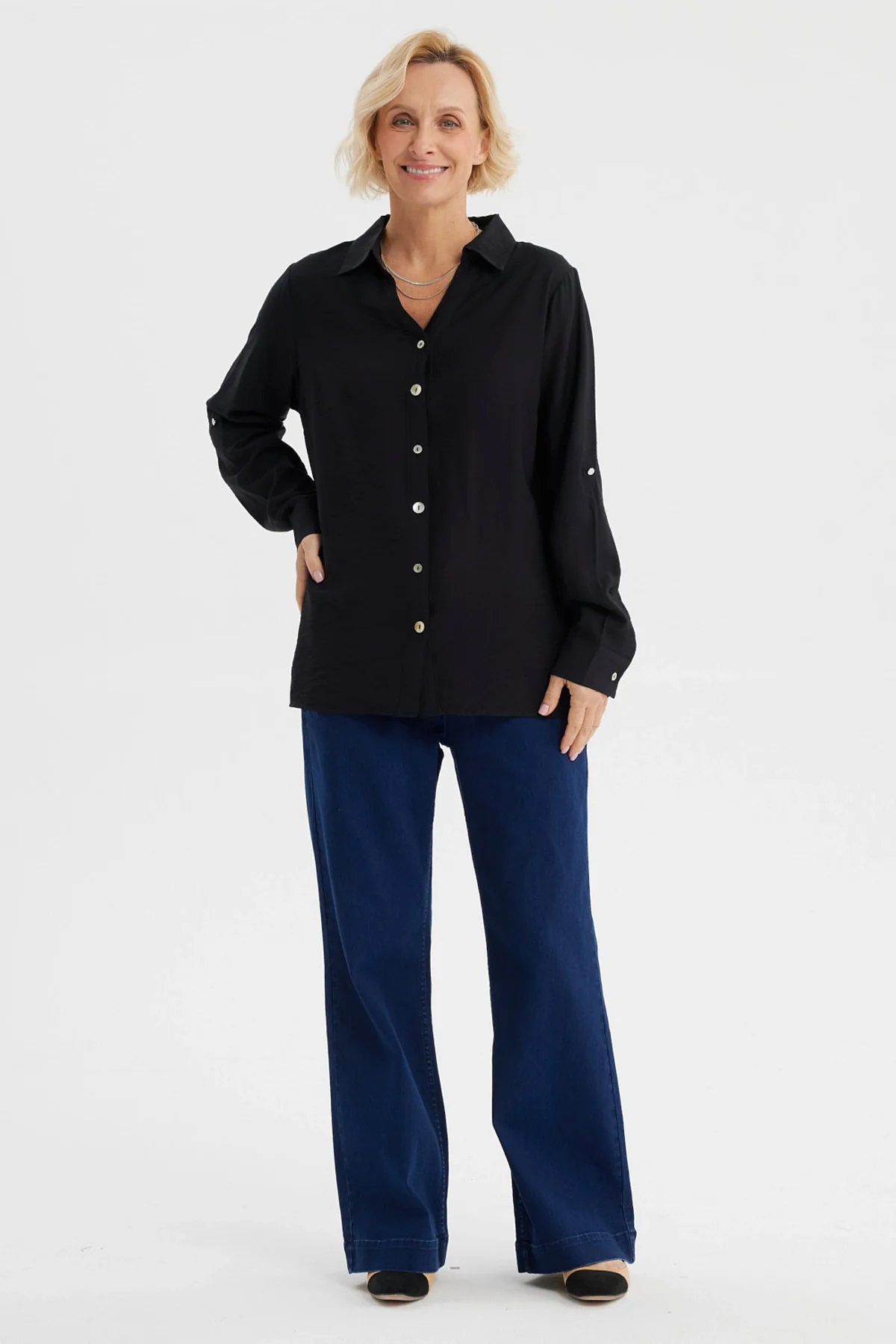 Blusa Mujer Abotonada Negro - Image 4