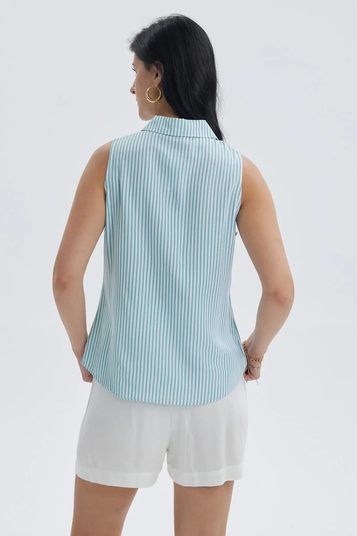 Blusa Mujer Abotonada Rapport Celeste - Image 3