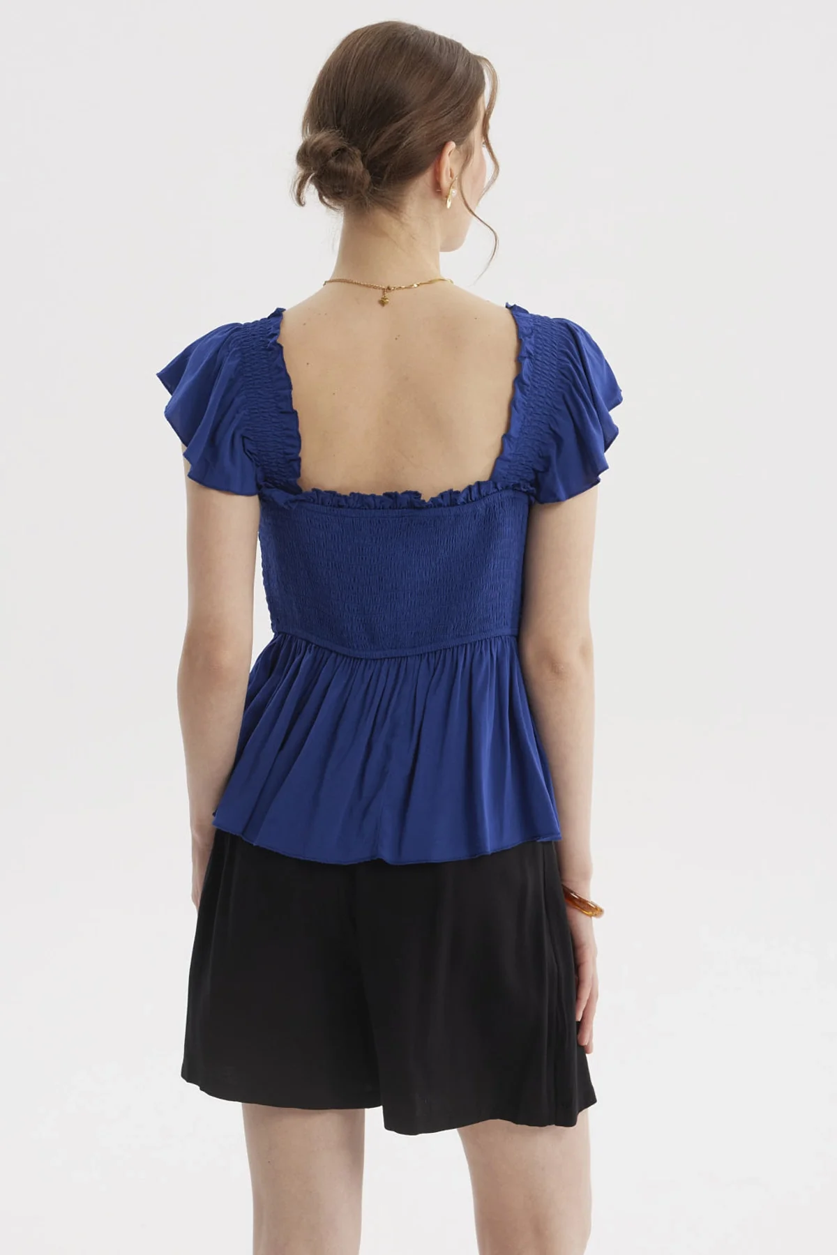 Blusa Mujer Ajustada Azul Claro - Image 3