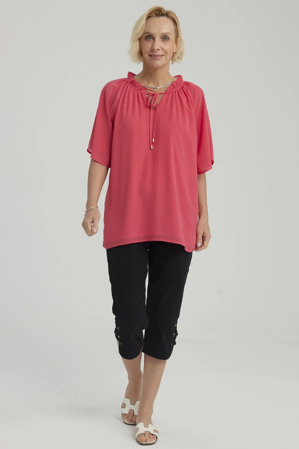 Blusa Mujer Con Cordón Fucsia - Image 4