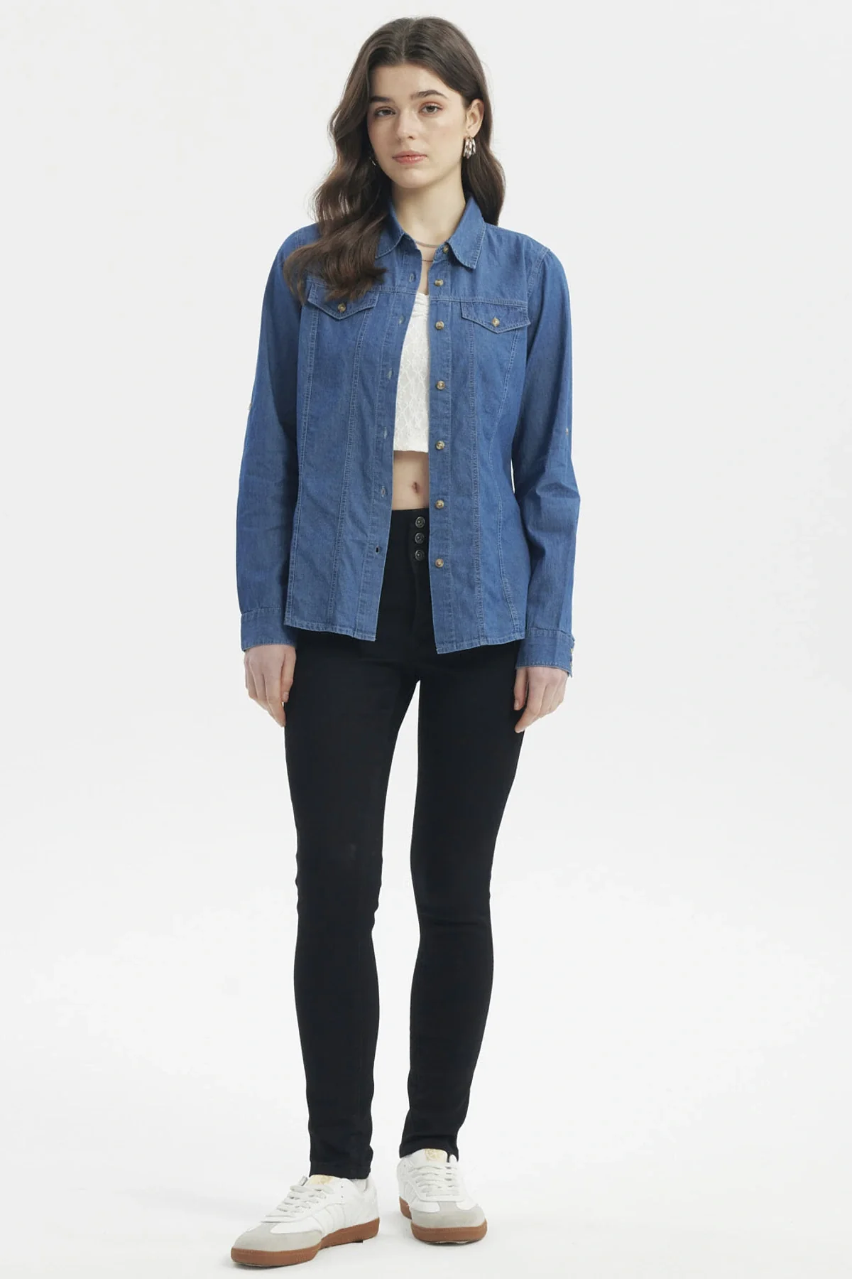 Blusa Mujer Cortes Azul - Image 4