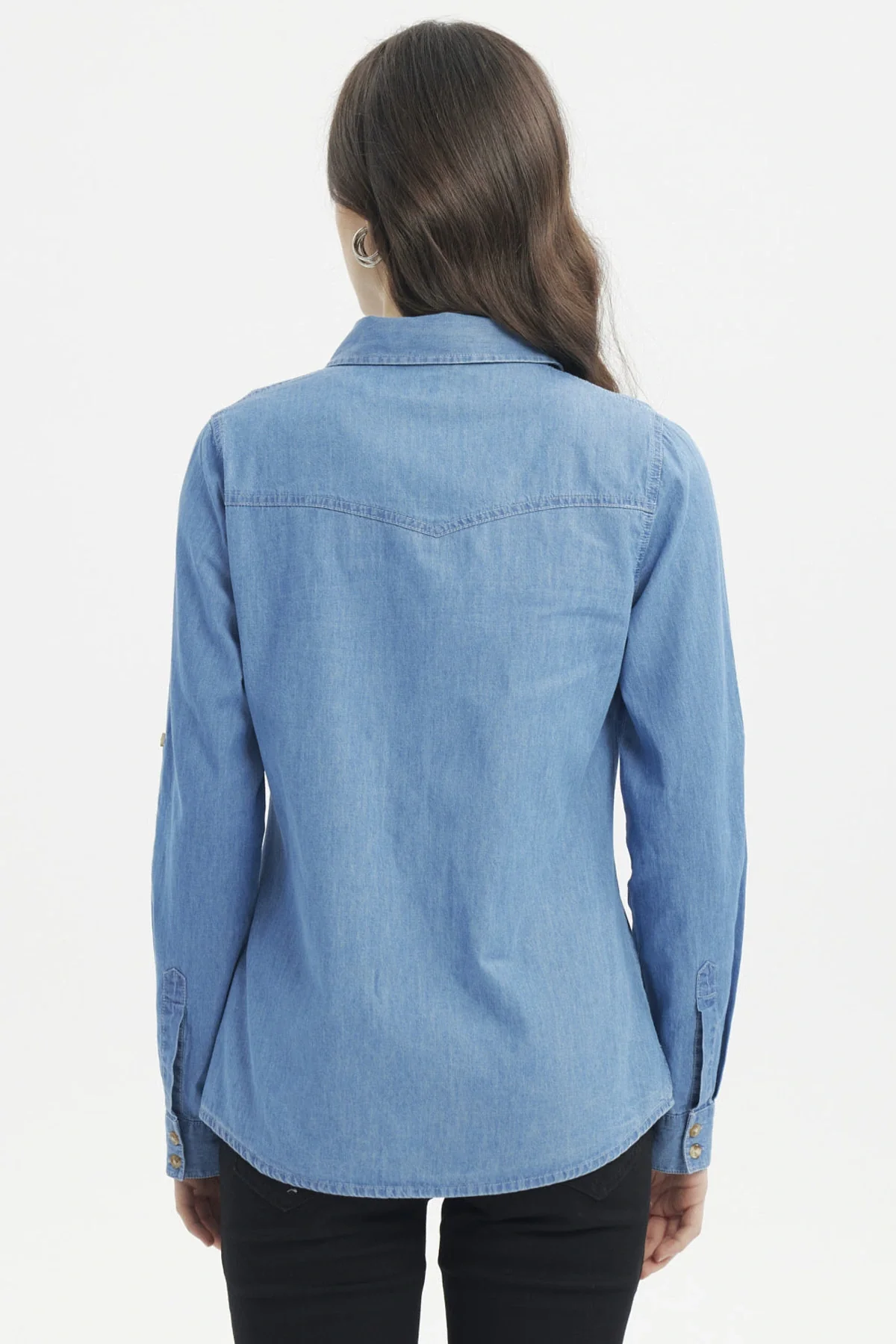 Blusa Mujer Cortes Azul Claro - Image 3
