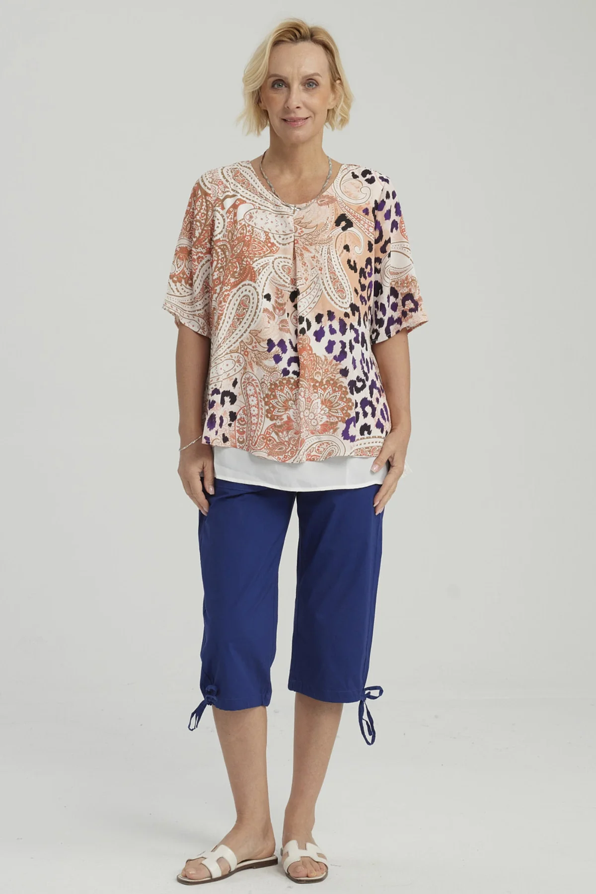 Blusa Mujer Crep Abertura Crudo - Image 4