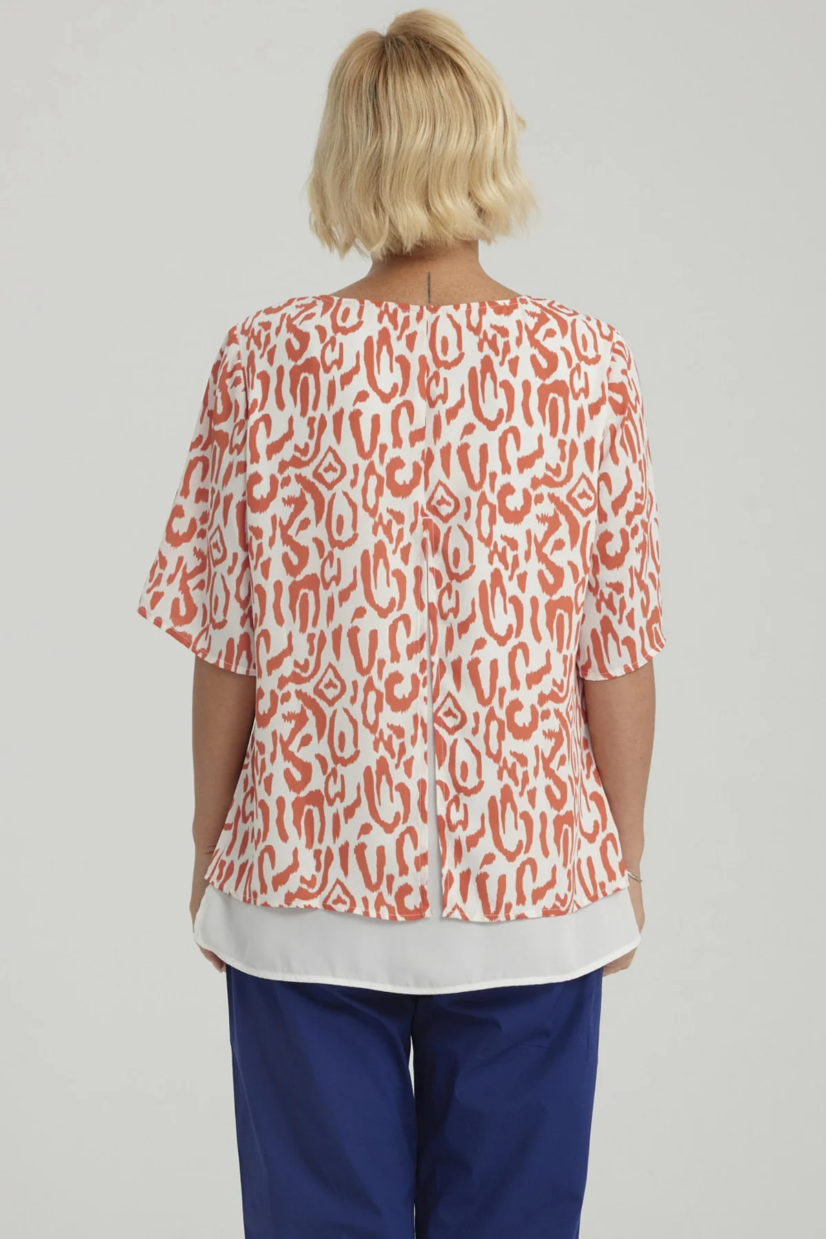 Blusa Mujer Crep Abertura Terracota - Image 3