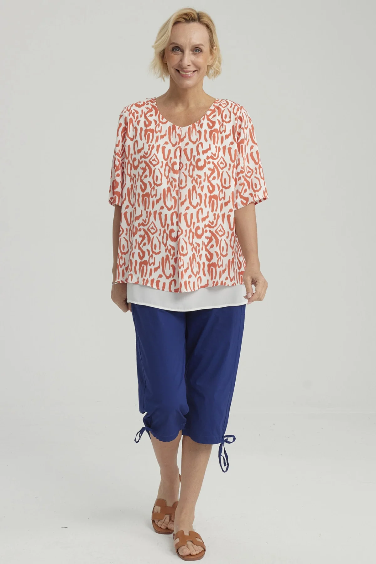 Blusa Mujer Crep Abertura Terracota - Image 4