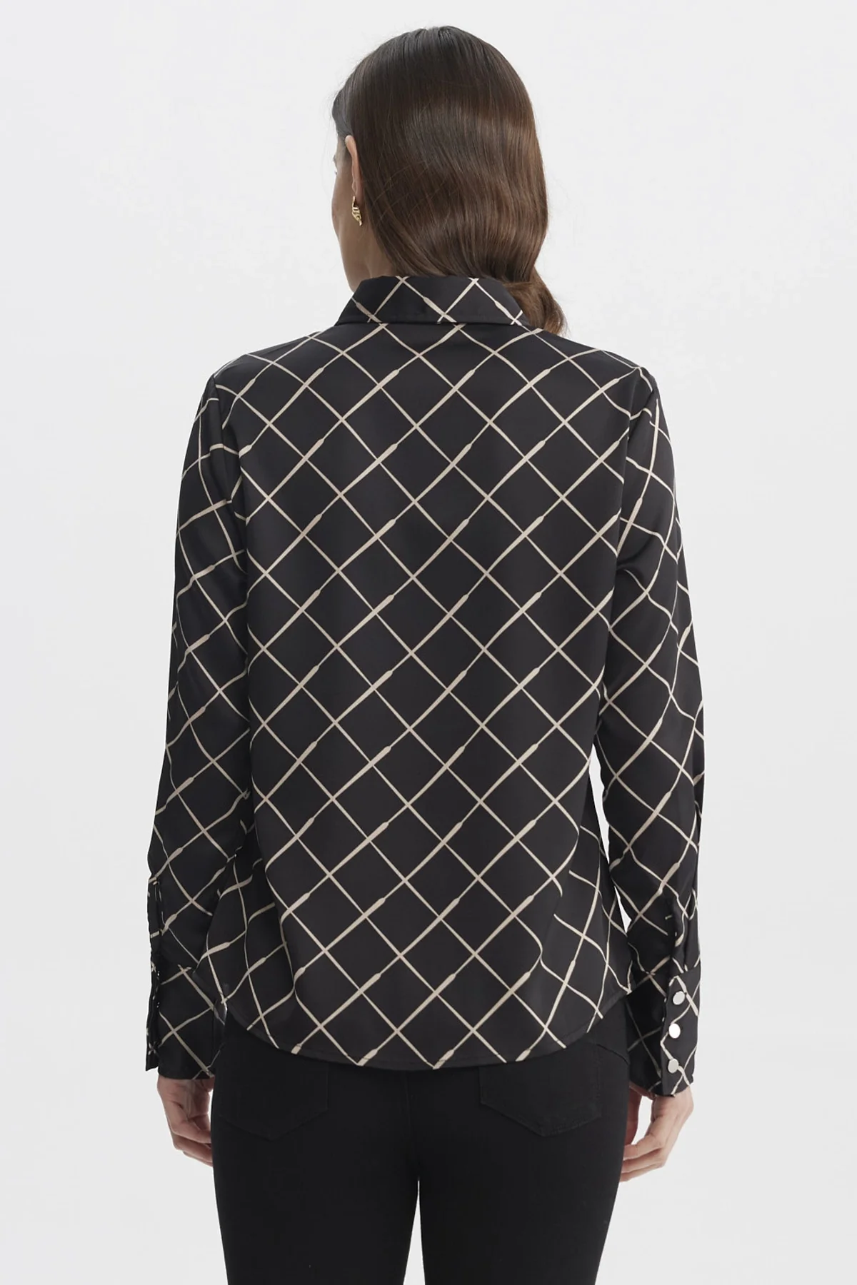 Blusa Mujer Cuello Camisero Negro - Image 3