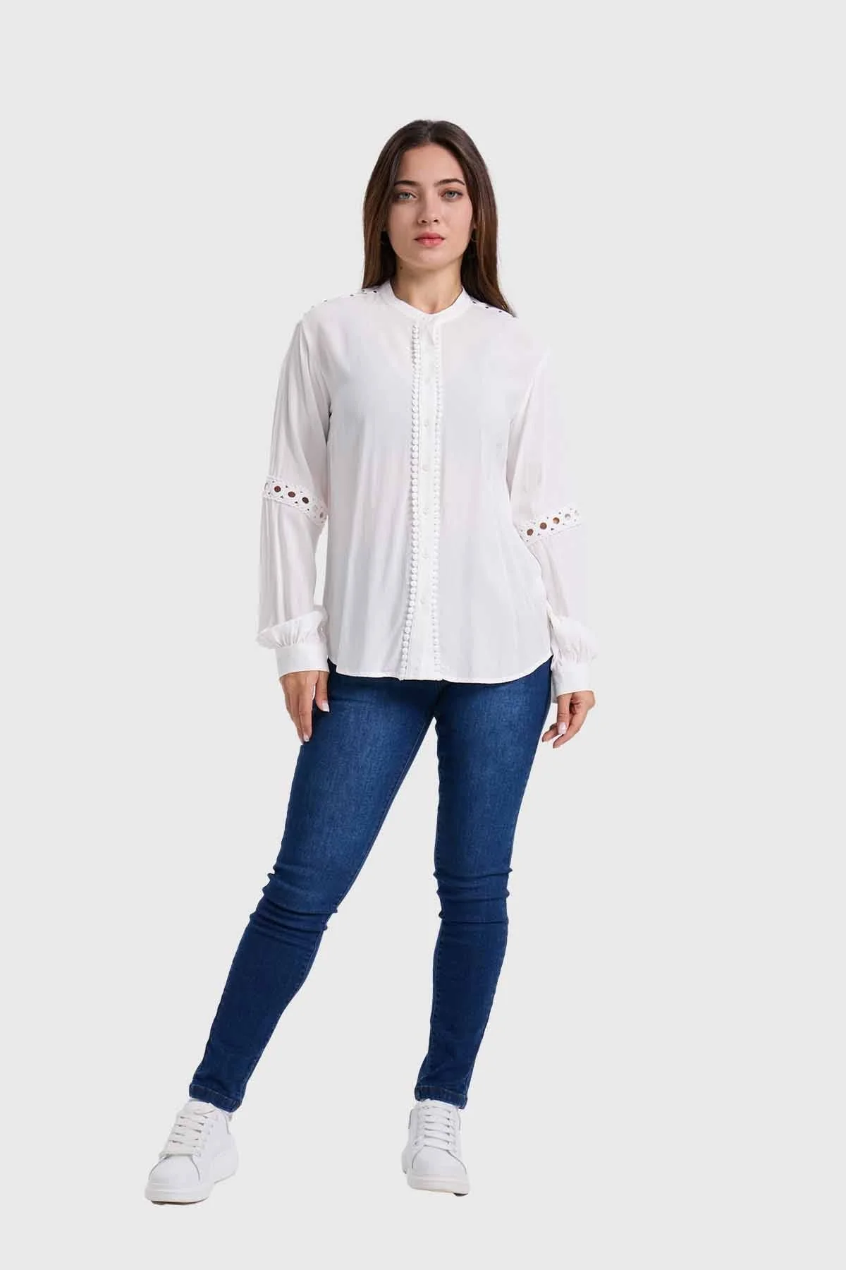 Blusa Mujer Macramé Crudo - Image 4