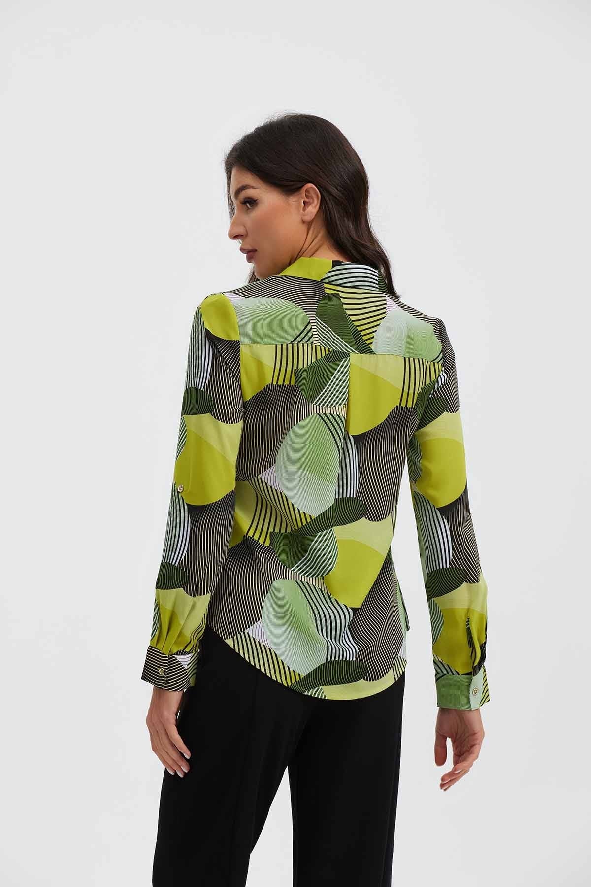 Blusa Mujer Patrones Geométricos Verde - Image 2