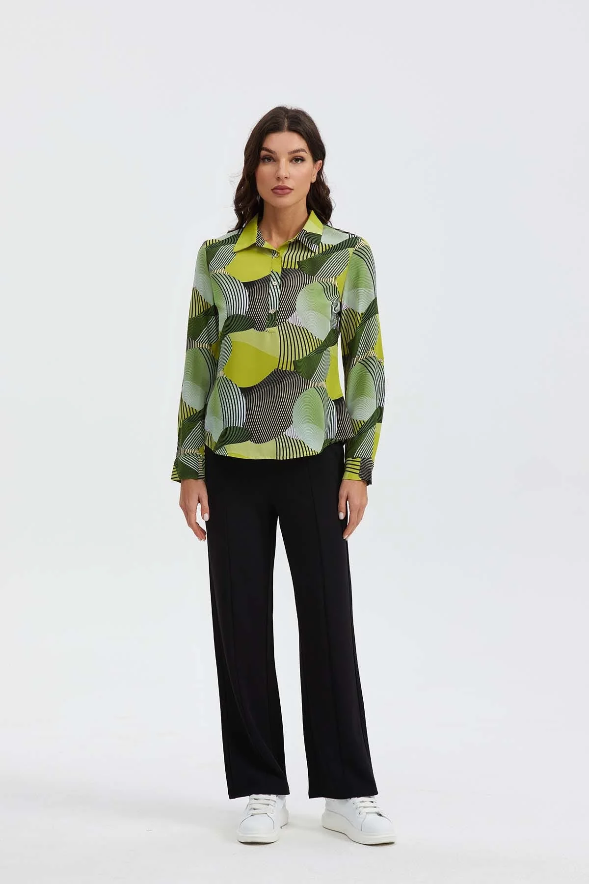 Blusa Mujer Patrones Geométricos Verde - Image 3