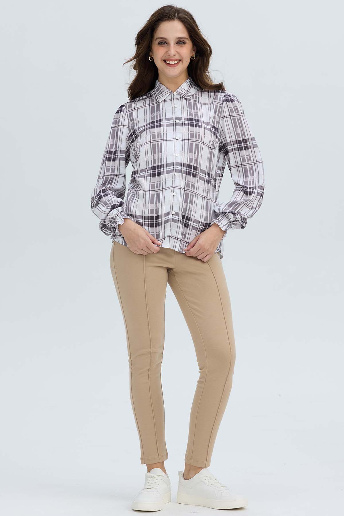 Blusa Mujer Puño Elasticado Crudo - Image 4