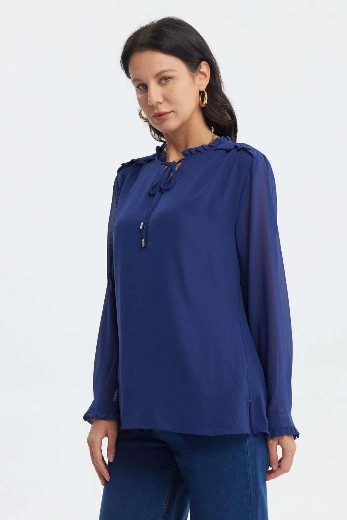 Blusa Mujer Slim Azul Oscuro - Image 2