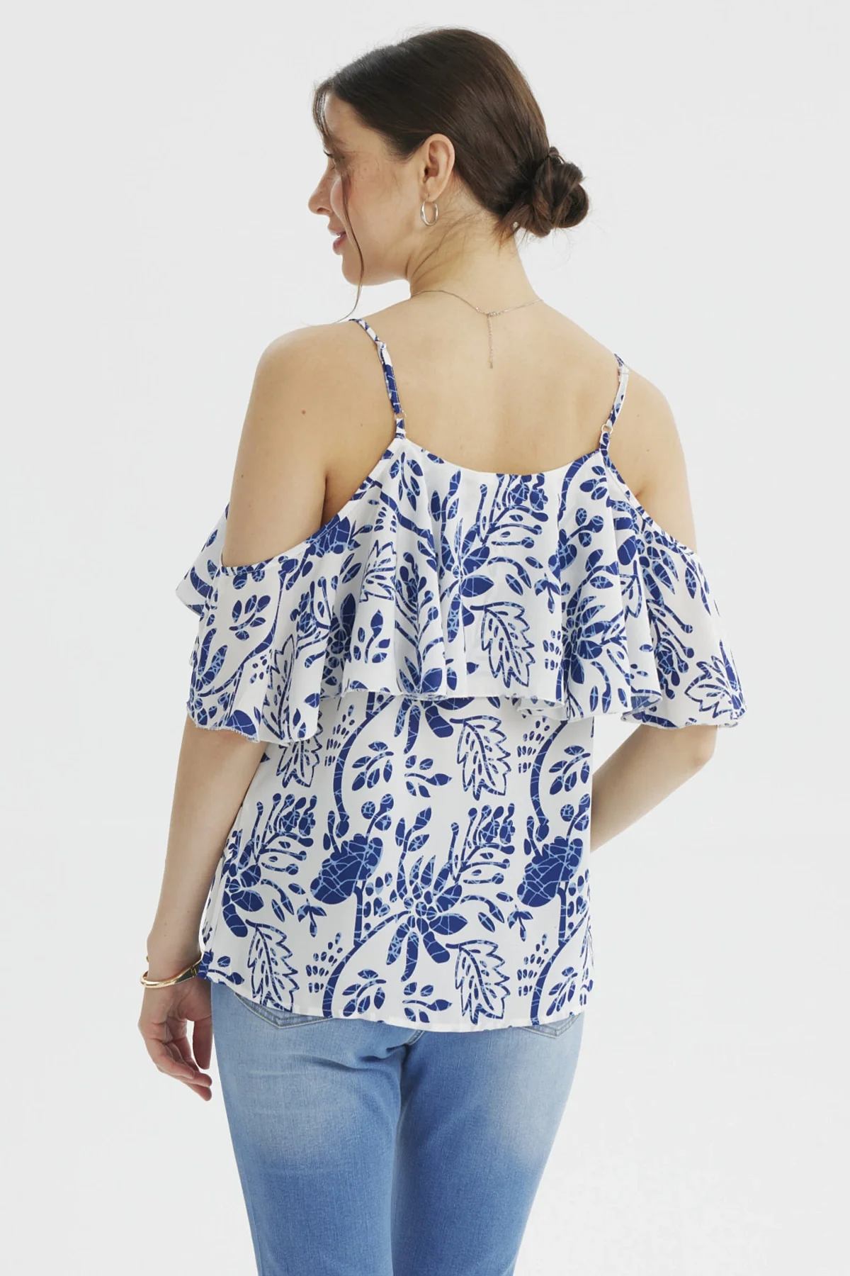 Blusa Mujer Slim Manga Vuelo Azul Claro - Image 3