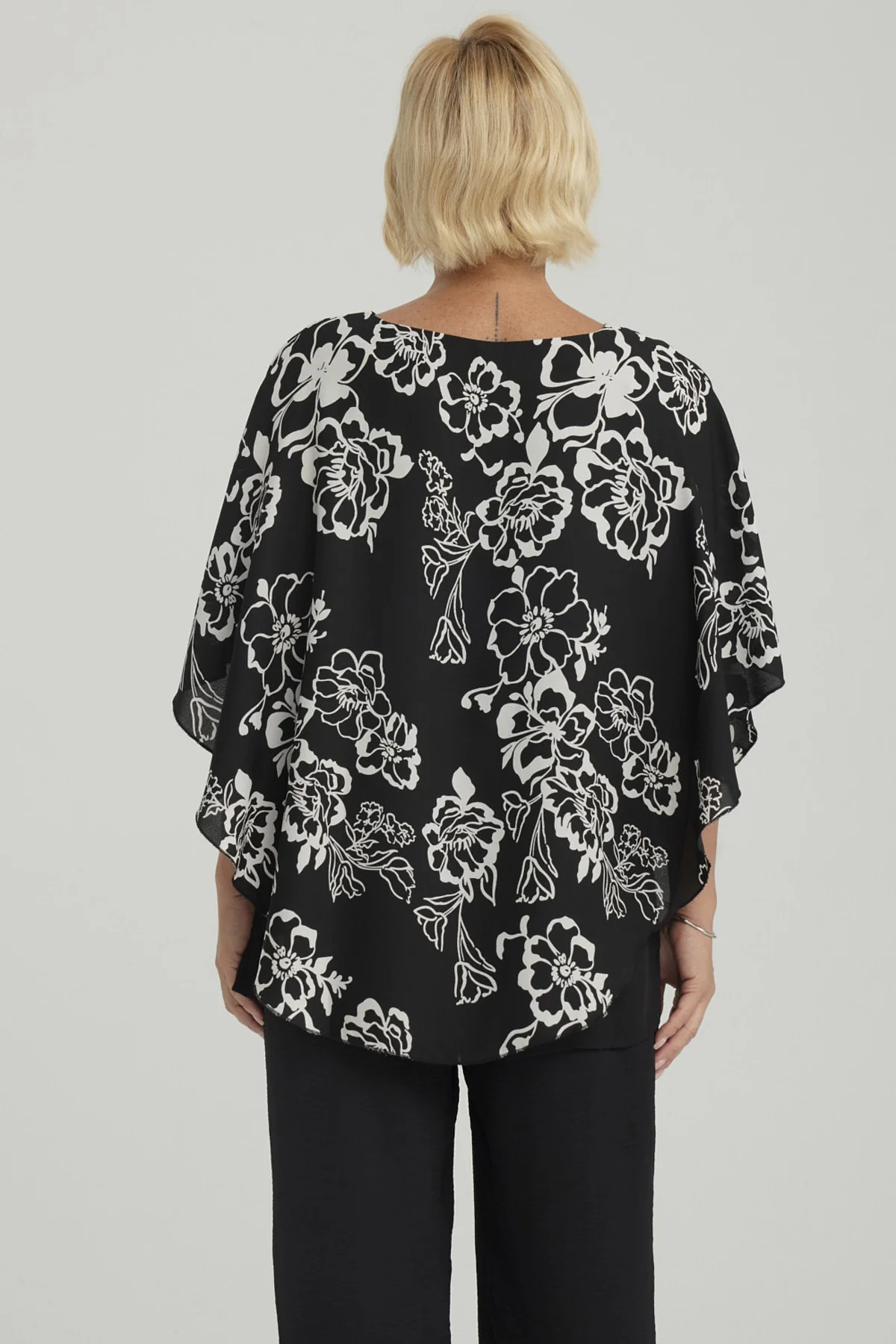 Blusa Mujer Túnica Peto Crep Negro - Image 3