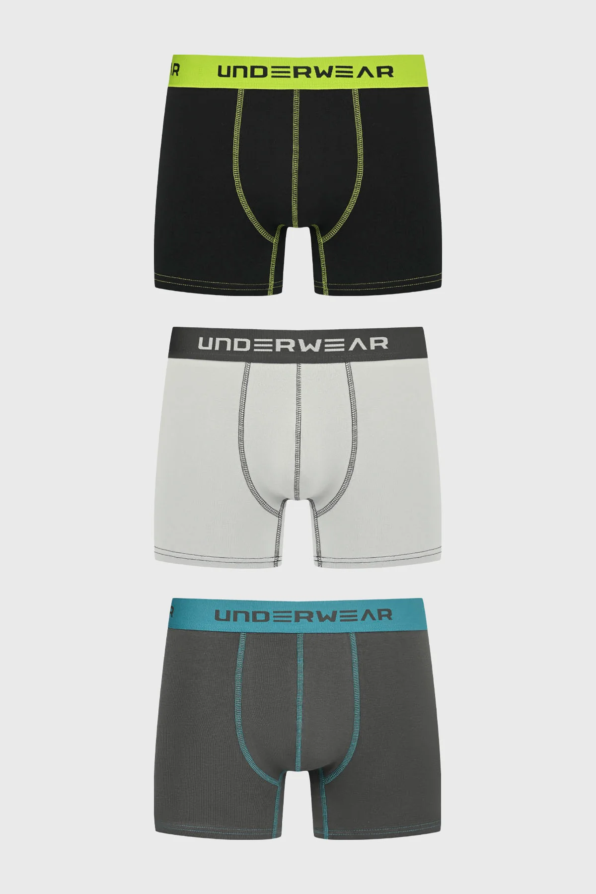 Boxer Hombre Triapack Corto Gris
