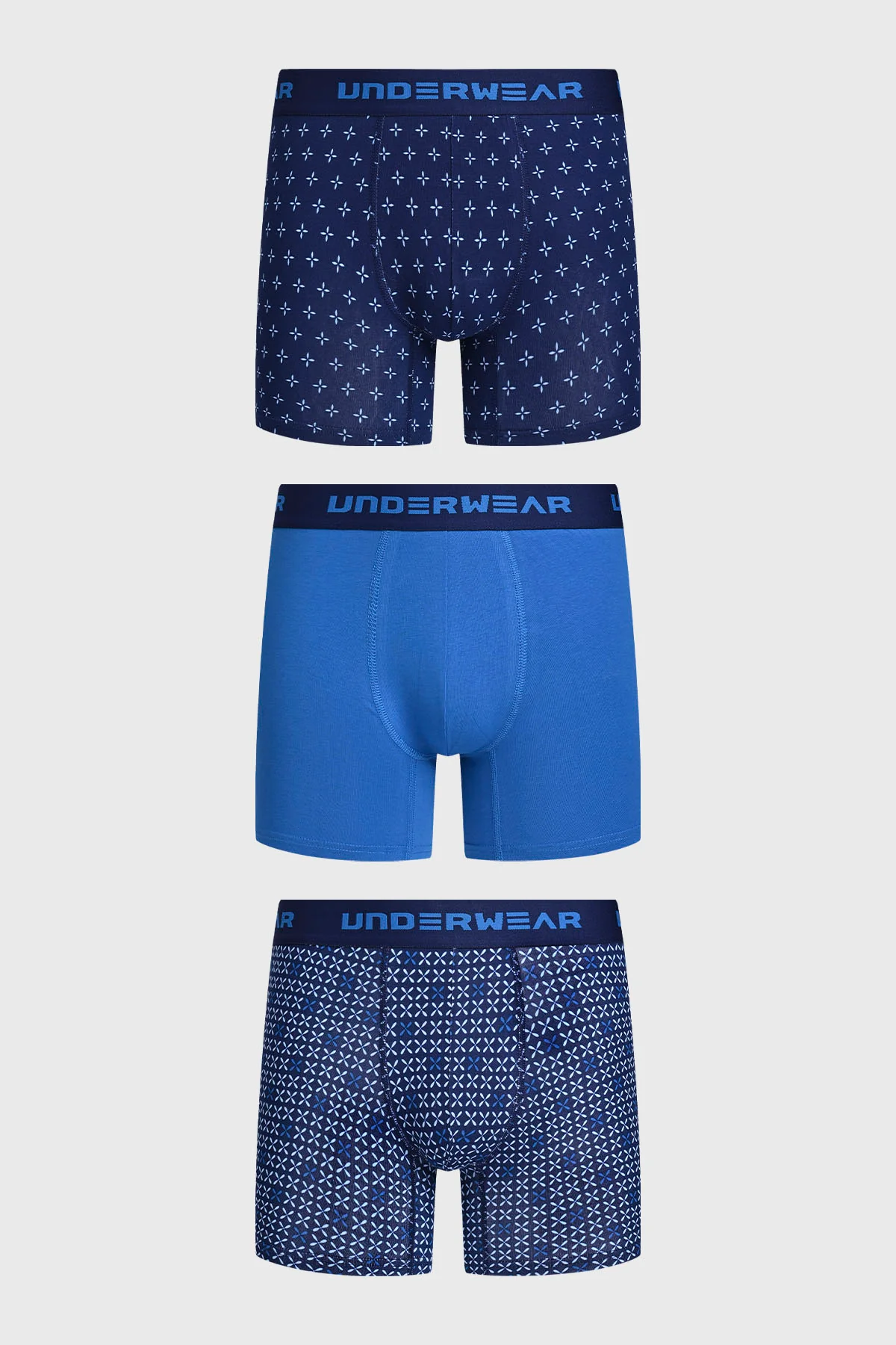 Boxer Hombre Tripack Largo Azul