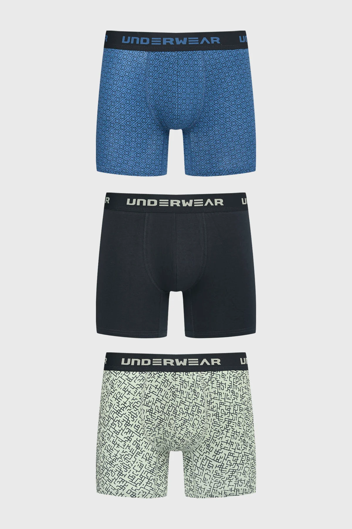 Boxer Hombre Tripack Largo Azul Marino
