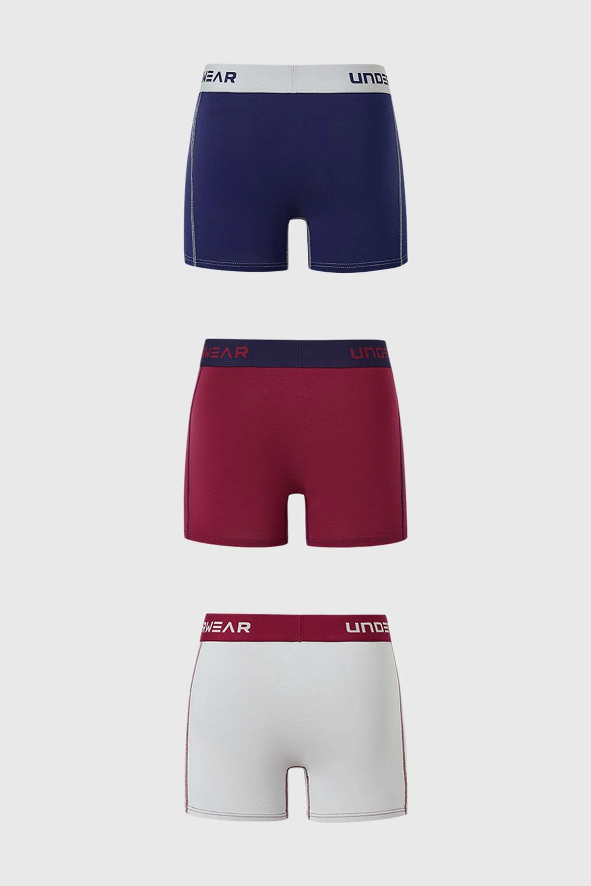 Boxer Hombre Tripack Largo Burdeo - Image 2