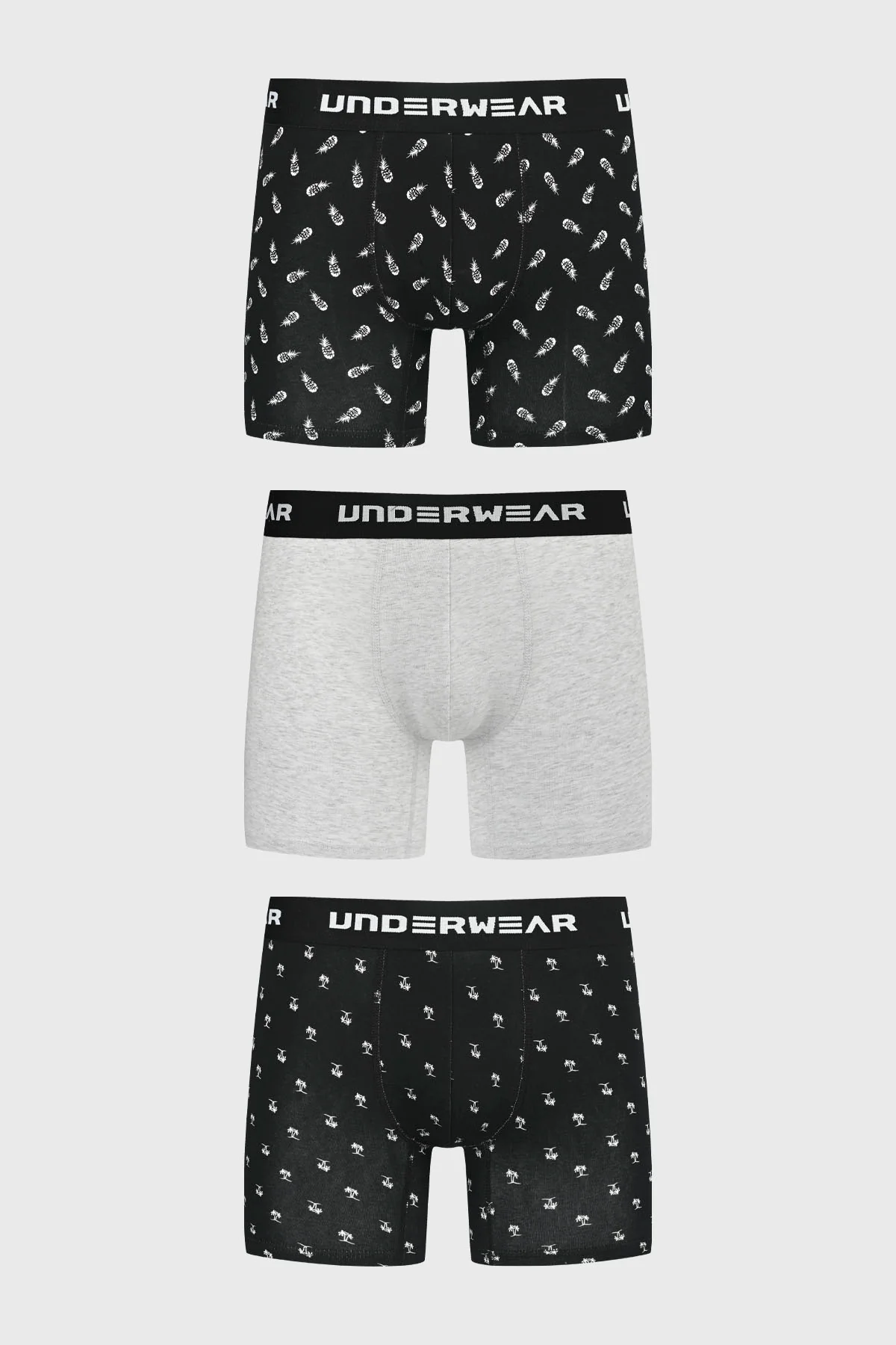 Boxer Hombre Tripack Largo Negro