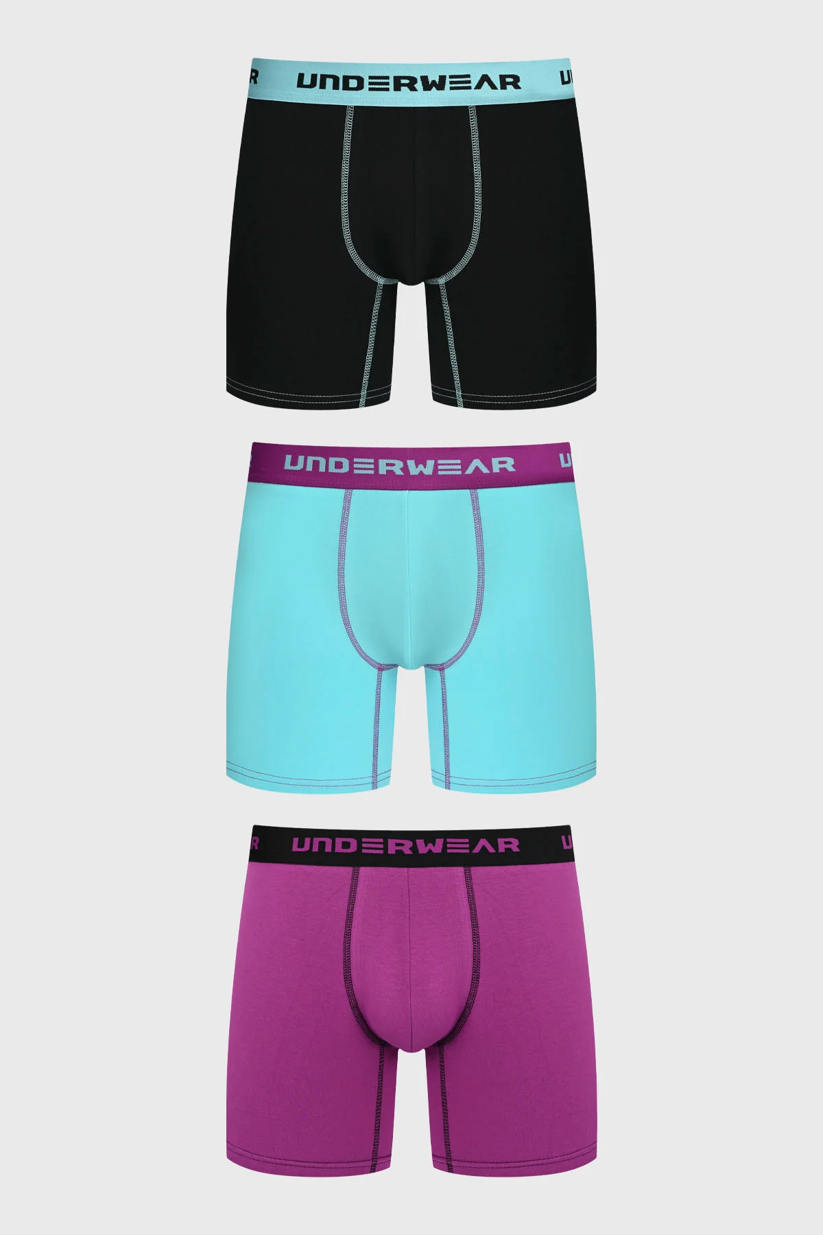 Boxer Hombre Tripack Medio Violeta