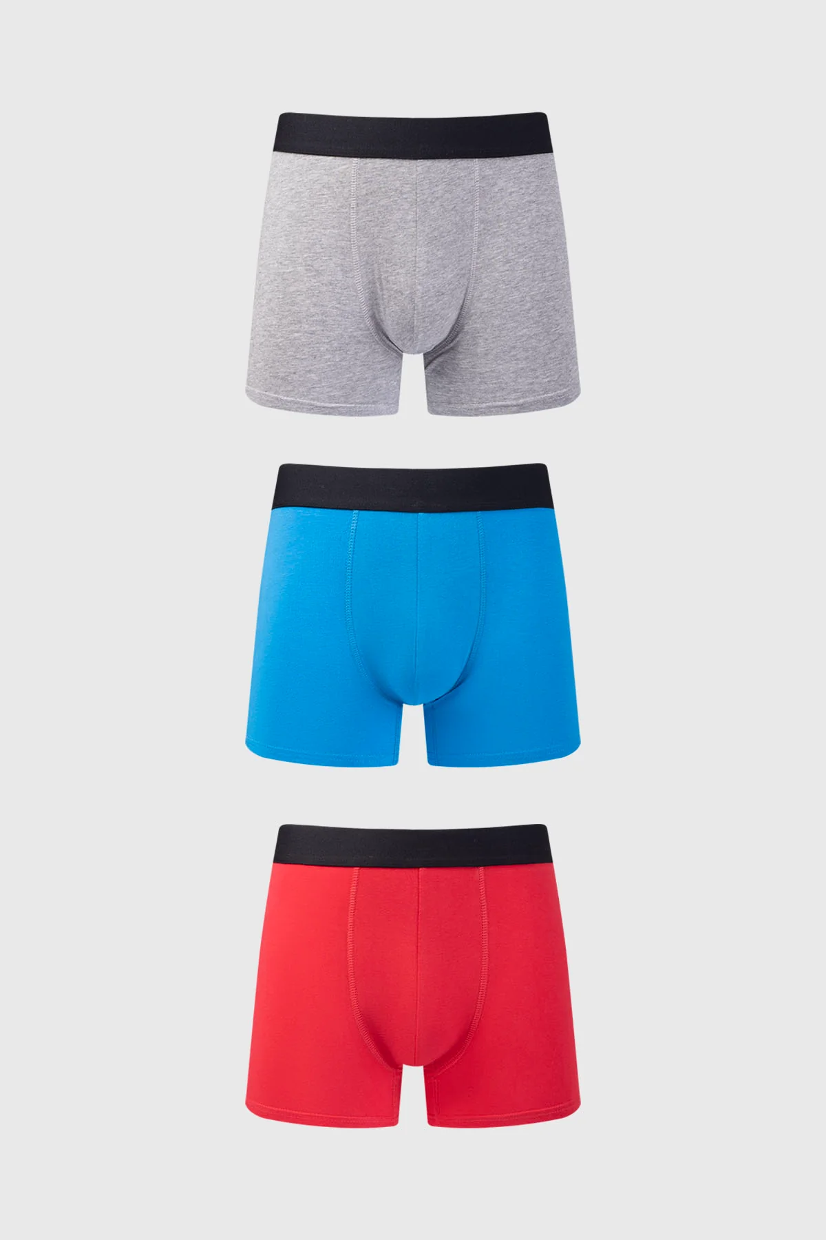 Boxer Hombre Tripack Liso Azul