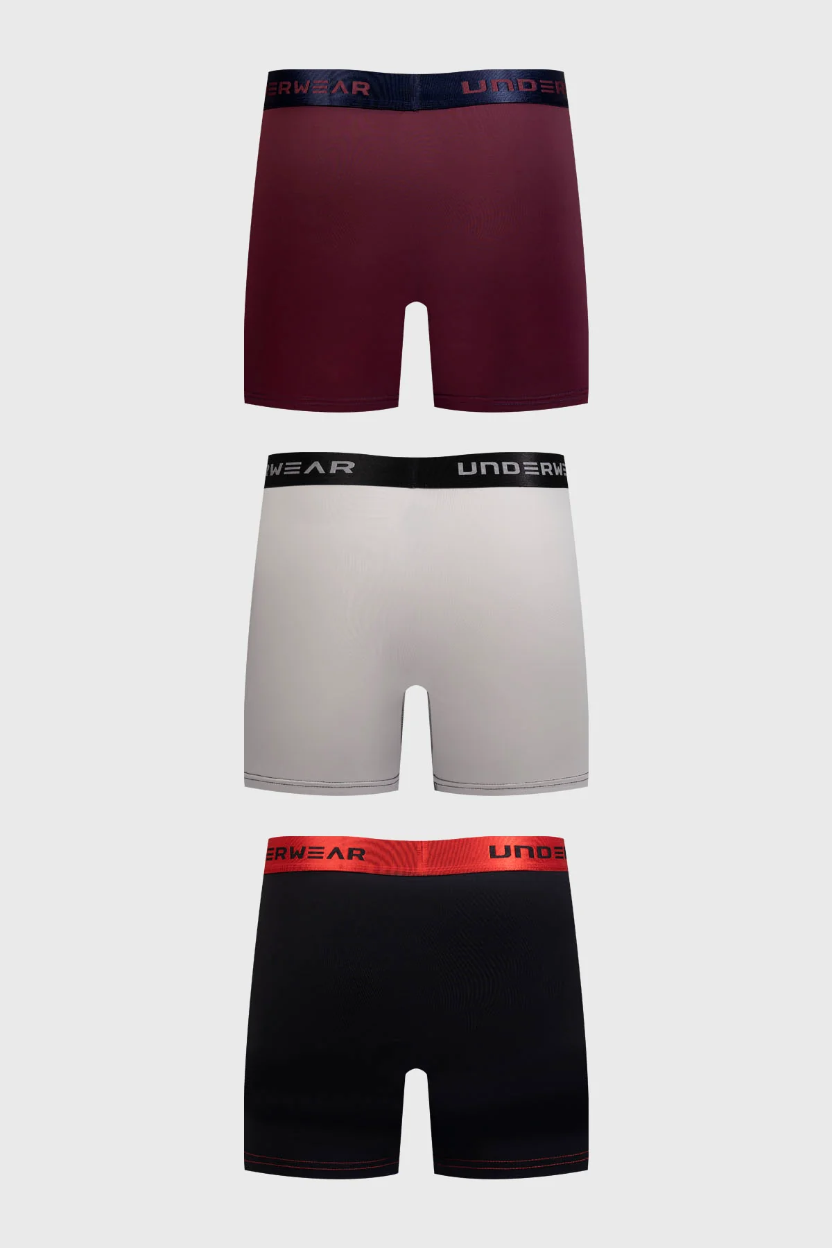 Boxer Hombre Tripack Pretina Burdeo - Image 2