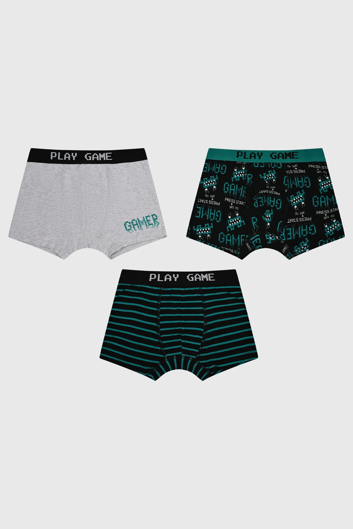 Boxer Niño Tripack Liso Verde