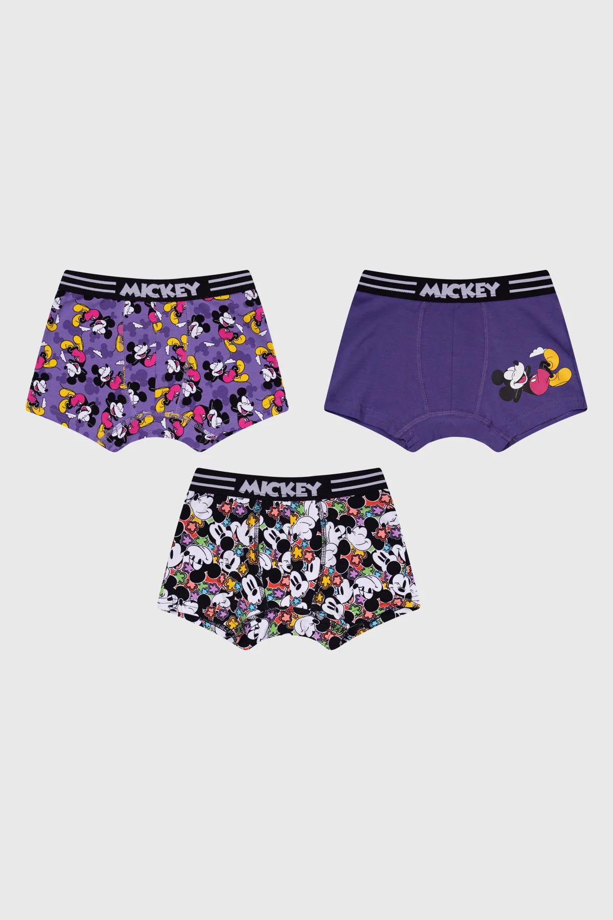 Boxer Niño Tripack Mickey Violeta
