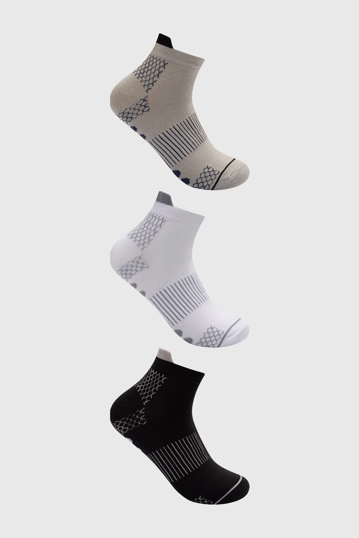 Calceta Deportiva Hombre Tripack Blanco