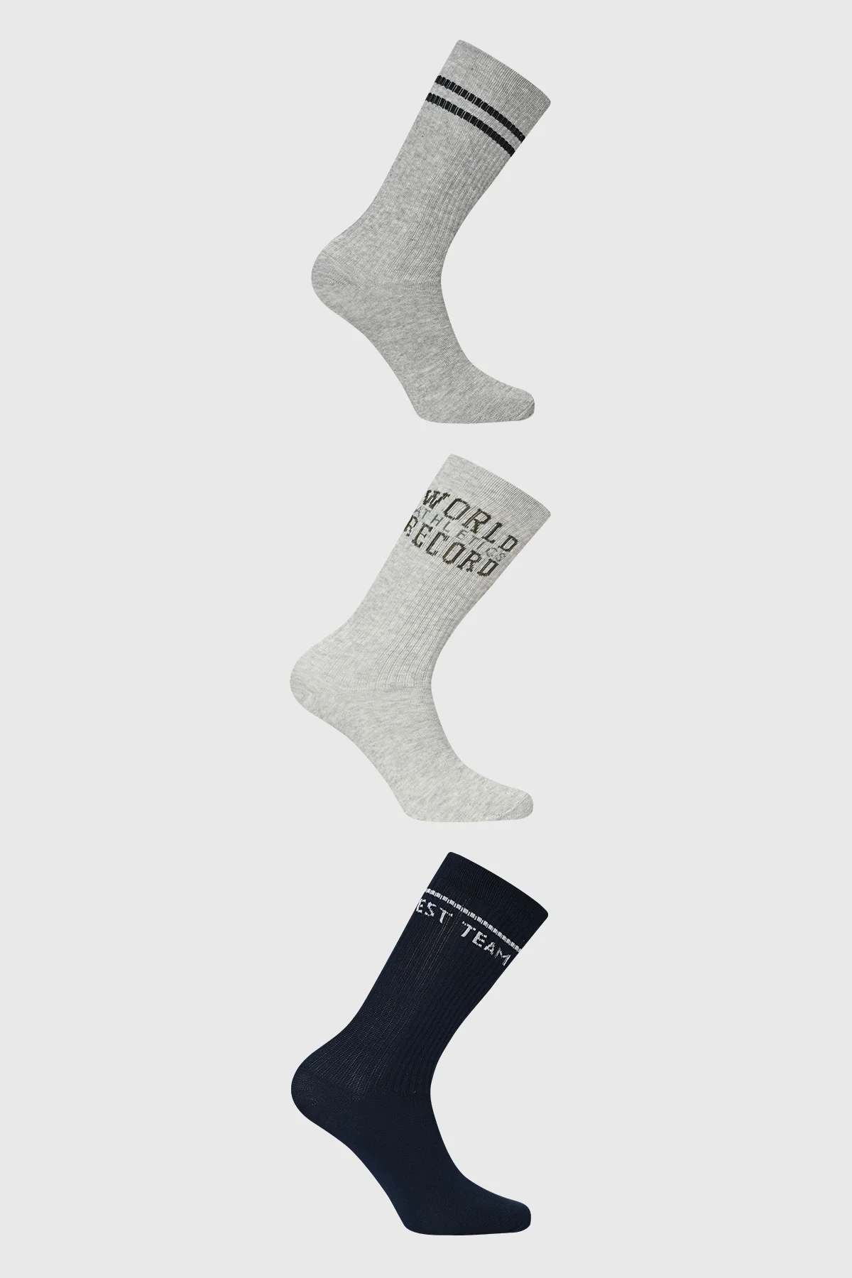 Calcetín Hombre Tripack Gris Claro