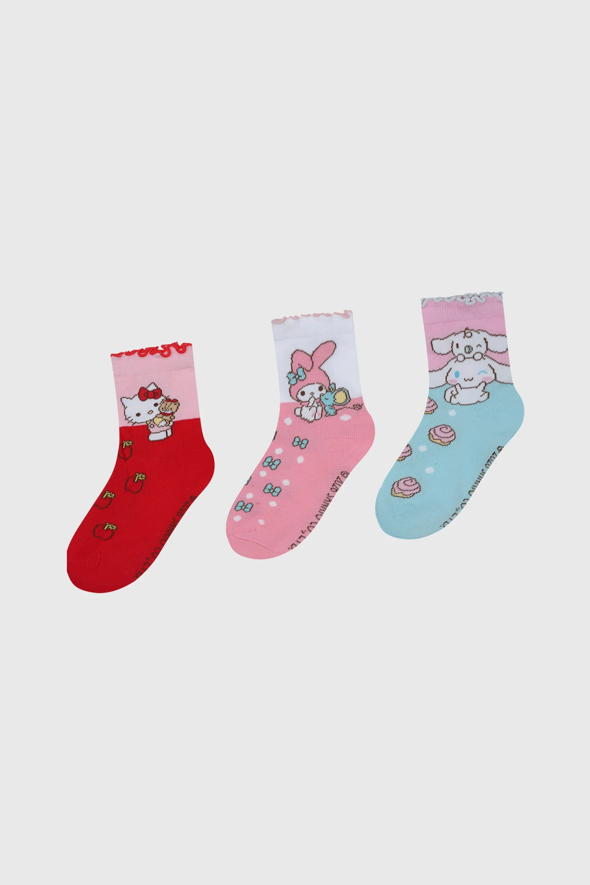 Calcetín Niña Tripack Hello Kitty Rosado