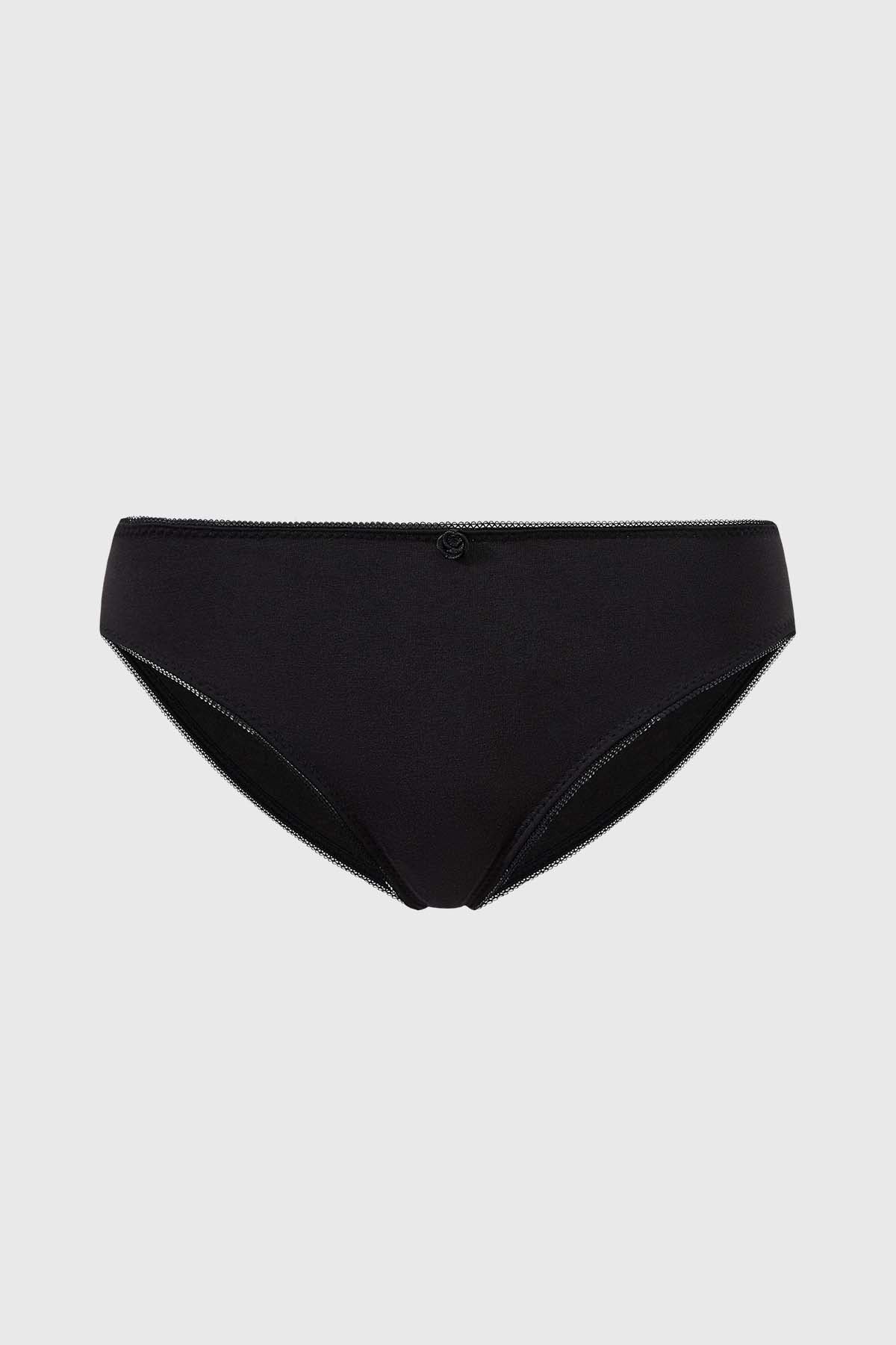 Calzón Mujer Bikini Liso Negro