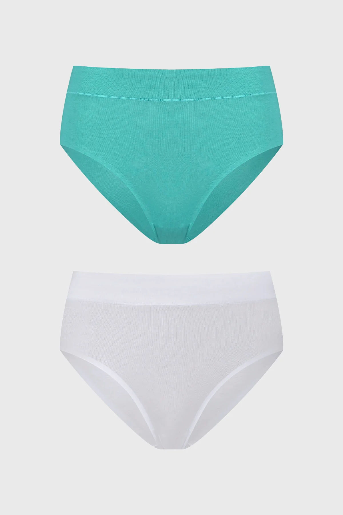 Calzón Mujer Bipack Tiro Alto Algodón Aqua
