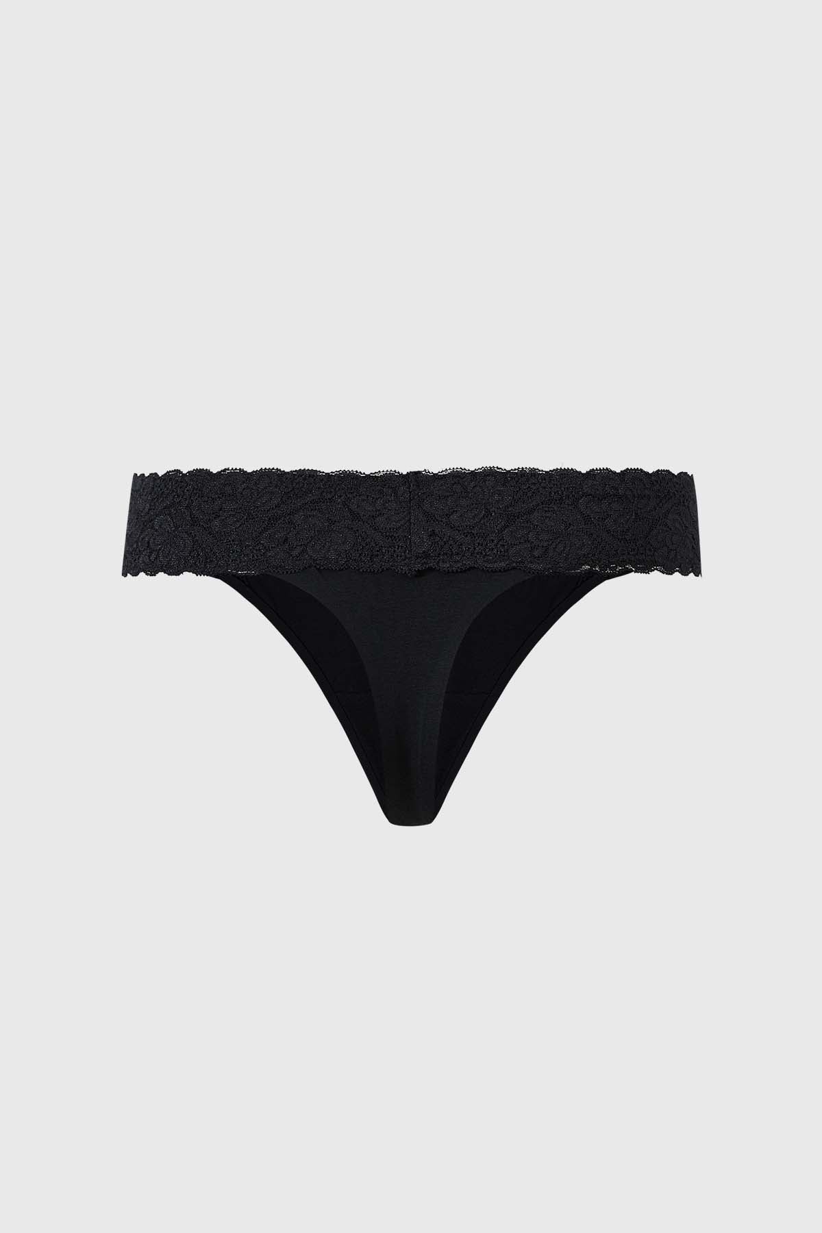 Calzón Mujer Colaless Con Encaje Pretina Negro - Image 2